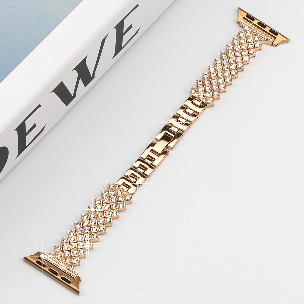 Correa de cristal brillante para iWatch, pulsera Compatible con Apple Watch Series Ultra 8 7 SE 6 5 4 3 2 1, 49mm 45mm 38mm