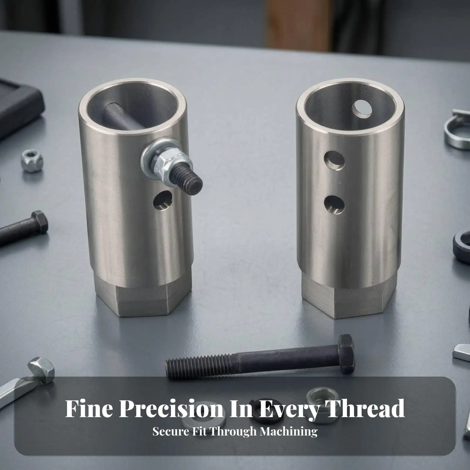Silver Stainless Steel Jack Drill Adapter for Camper Trailer with Hexagonal Drive End