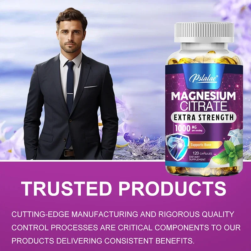 سيترات المغنيسيوم 1000 ملغ - أقصى قدر من الامتصاص لصحة العضلات والعصب والعظام والقلب - 120 كبسولة #4