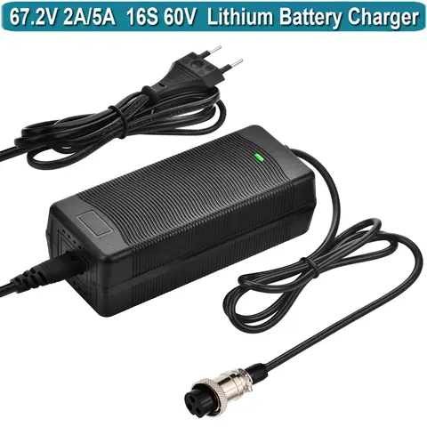 67.2V 2A 충전기 60V 리튬 이온 배터리 16S 60V 15Ah 20Ah 25Ah 30Ah 리튬 이온 배터리에 사용되는 냉각 팬이 있는 스마트 충전기