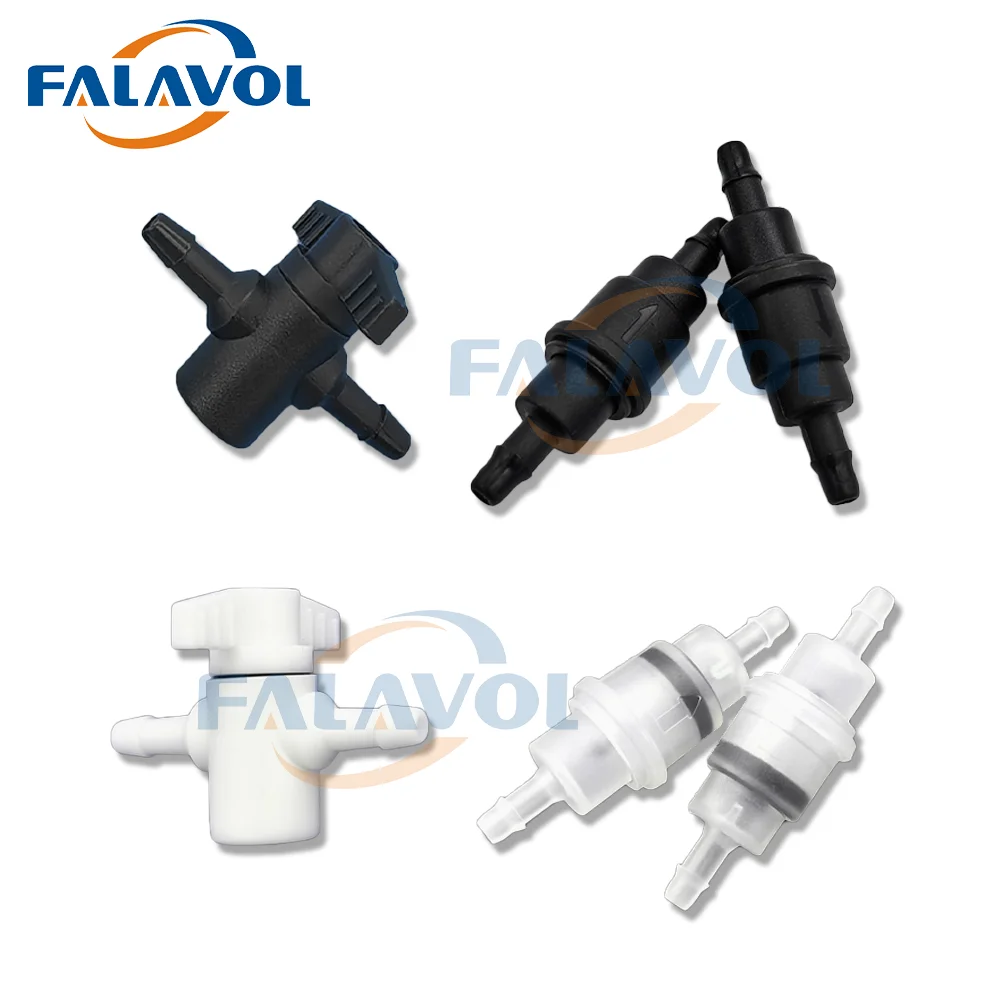 Falavol 5pcs Plastic Ink Tube Valve for 4*3mm Tube Manual Ink Valve Connector For Eco Solvent/UV Printer Compatible