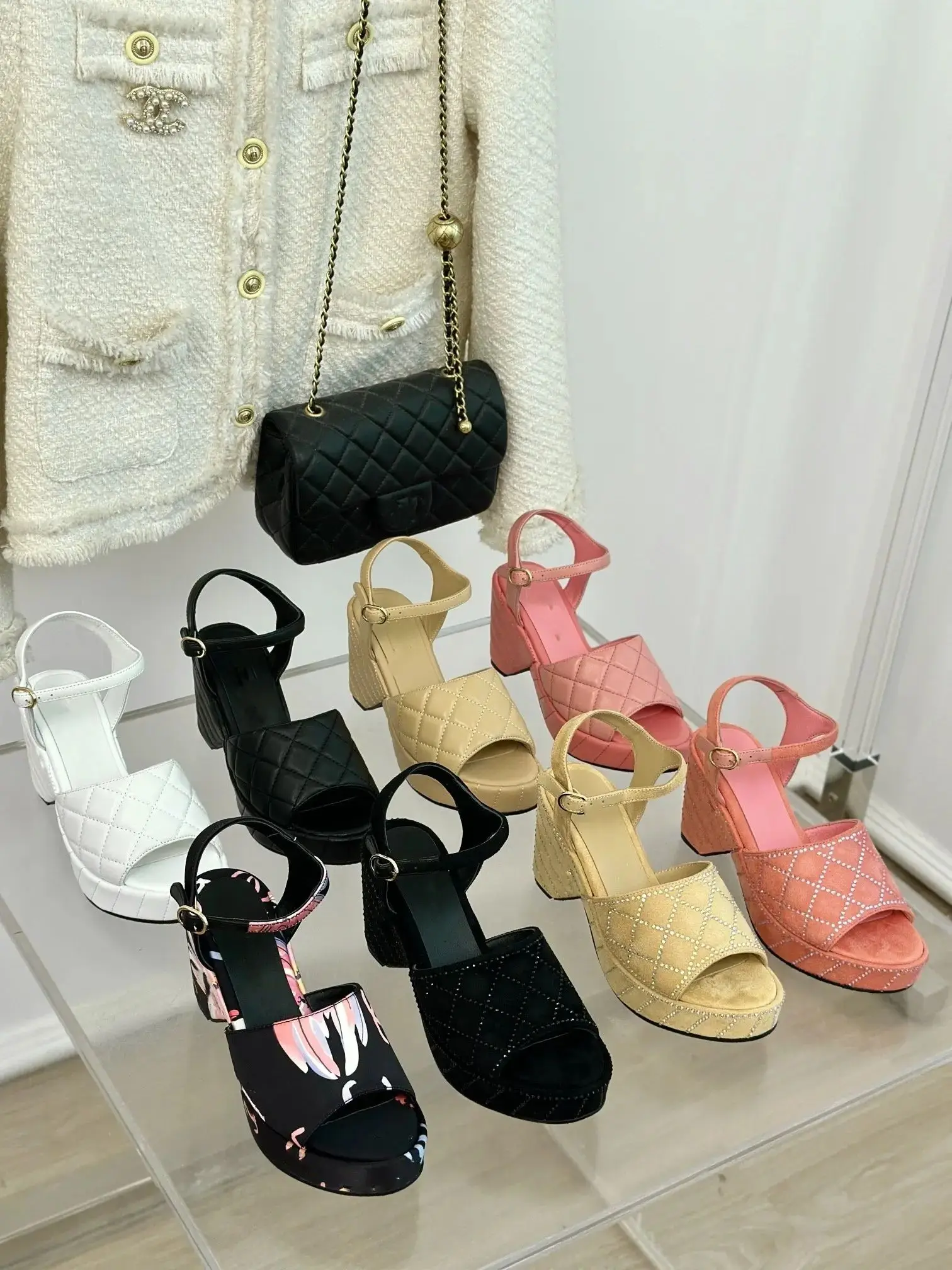 

24 summer new ladies sandals, fashion high heel sandals, calf leather fabric, non-slip outsole, thin and long, size35-41