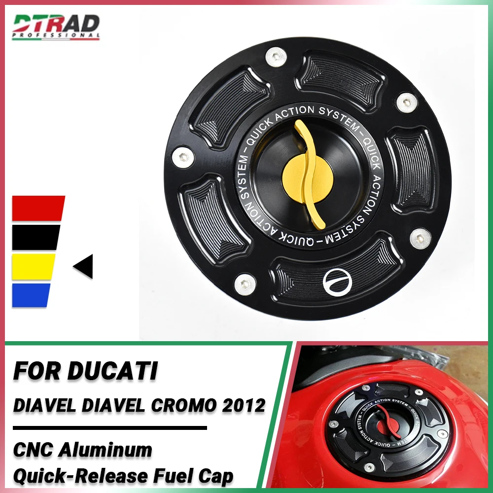 For DUCATI DIAVEL CROMO 2012 Quick - Release Fuel Cover Racing Accessories Motorcycle CNC Aluminum Gas Tank Filler Cap