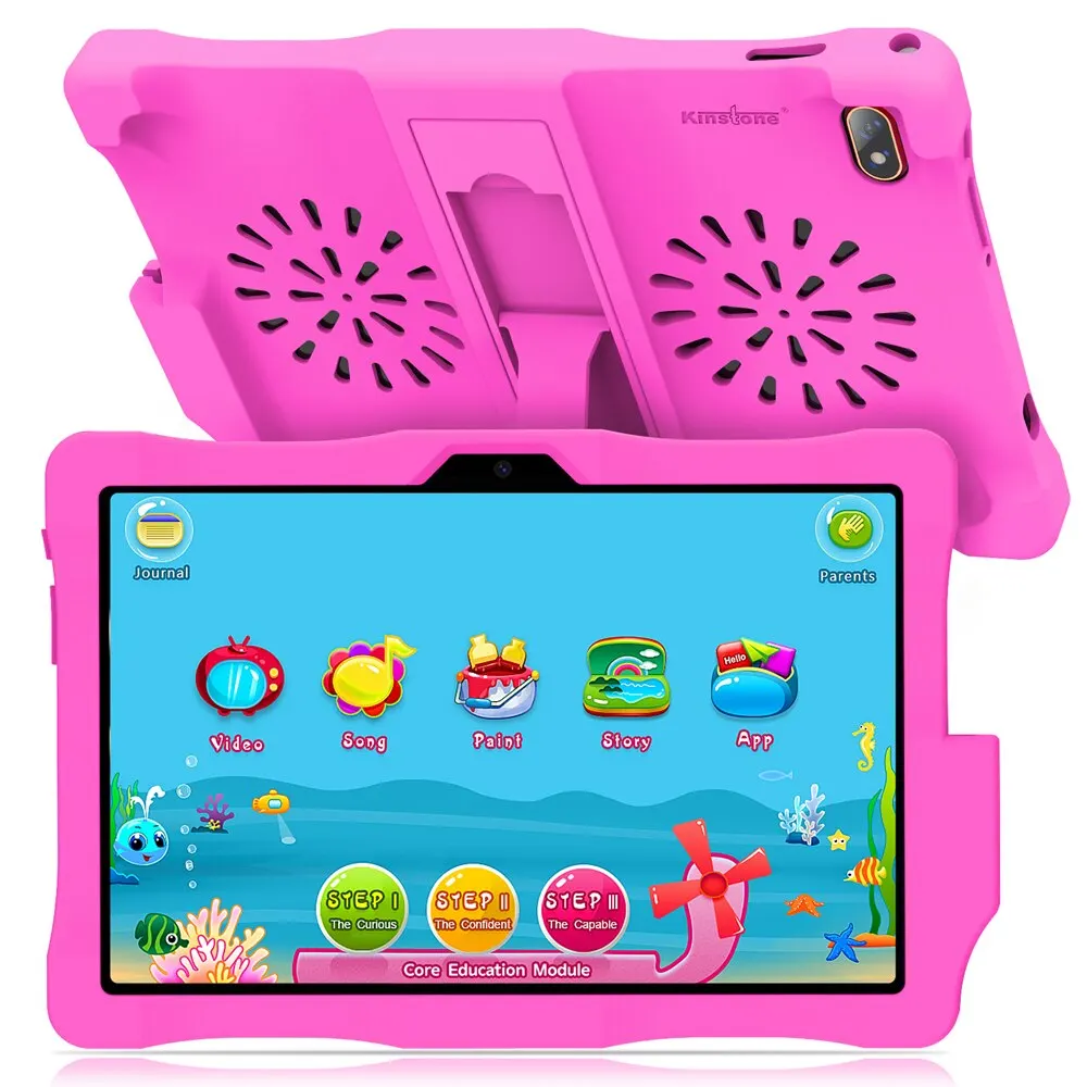 Kinstone Kids Android12 Tablet 10.1 Inch 6000Mah Education PC Safety Eye Protection Screen Tablets Parental Lock Tablet