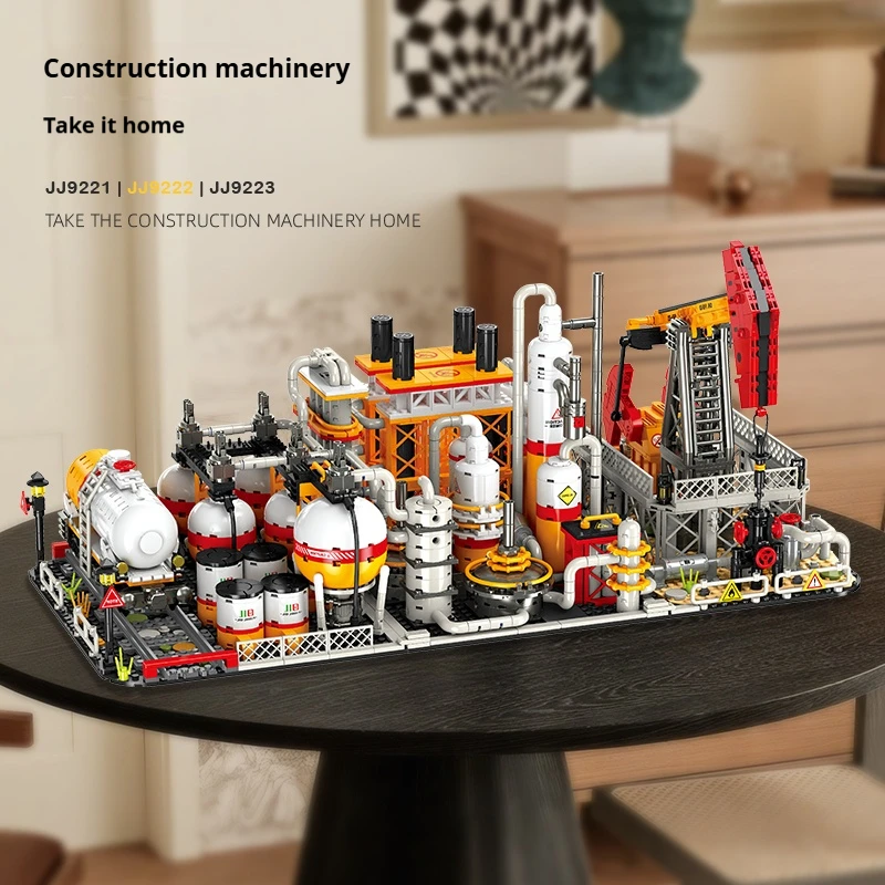 석유 공학 스트리트뷰 도시 모듈러 빌딩 블록 벽돌 MOC 모델 플레이세트(어린이 및 성인용 액세서리 포함)