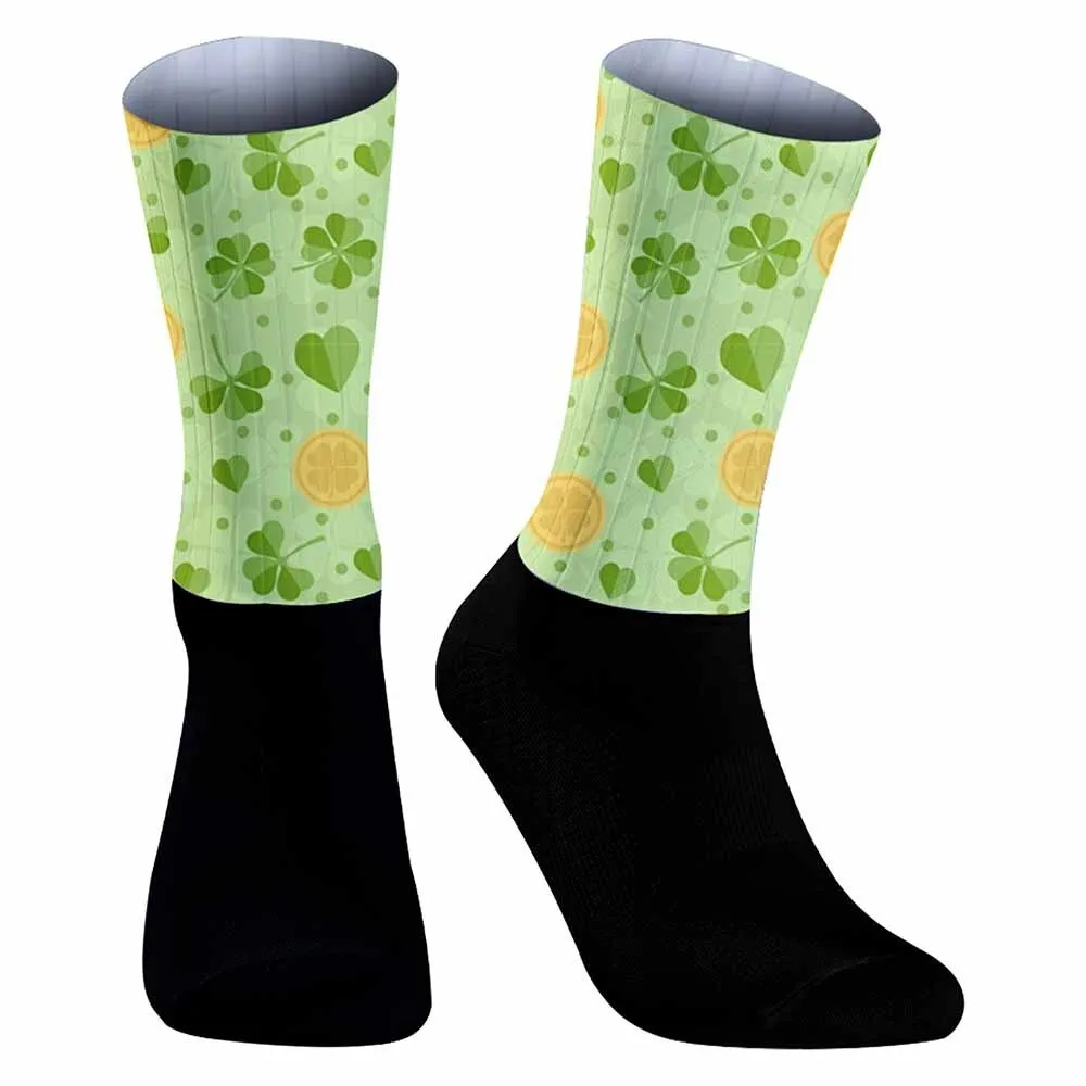 Lucky Clover Riding Socks, unisex, durable, symbolizing good luck, suitable for outdoor sports enthusiasts and more people