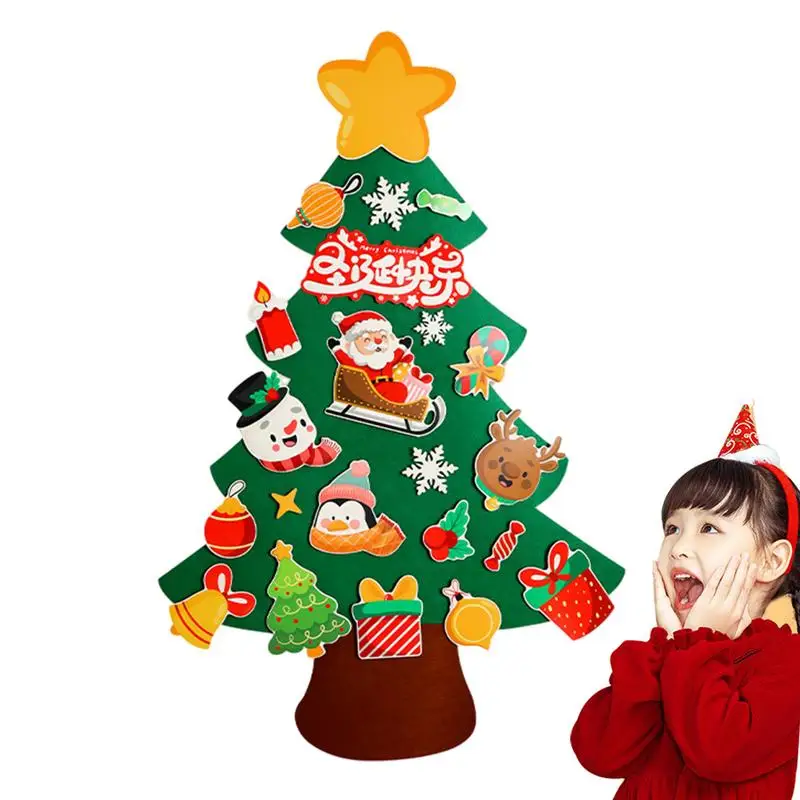 

Large Felt Christmas Tree For Wall Christmas Tree Handmade Supplies Detachable Ornaments Kids Christmas Tree Christmas Tree Wall