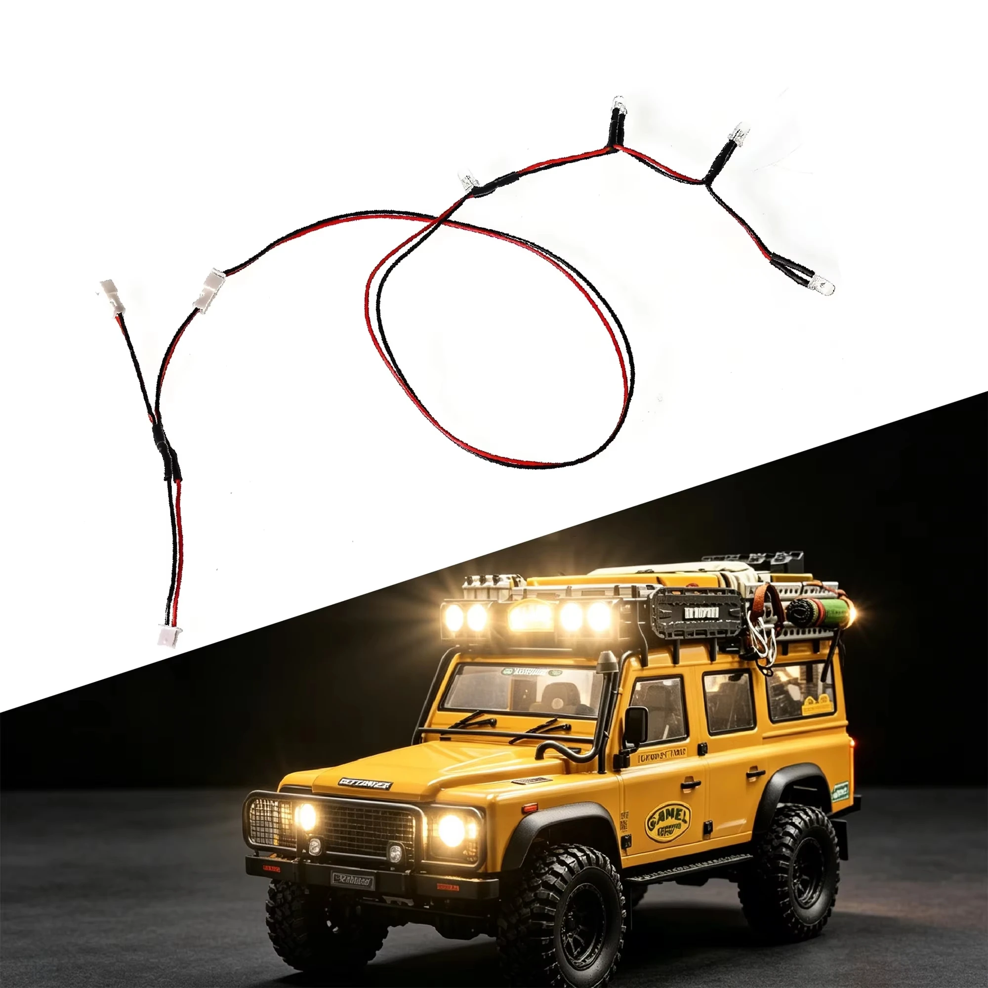 LED Light Kit for FMS FCX24M 1/24 RC Crawler Roof Lamp Headlight Off-Road Upgrade Parts Durable Bright