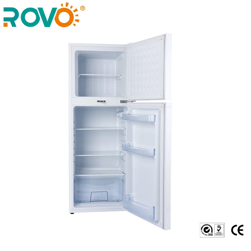 142L 12V 24V DC lodówka z zamrażarką górna podwójne drzwi oszczędność energii z wejściem AC