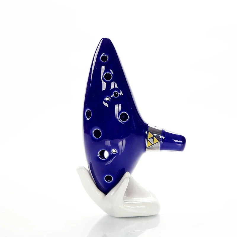 Ocarina Ceramic Legend Of 12 Holes Ceramic Alto C Ocarina Flute Blue Inspired Time Musical Instrument For Beginner Accessories