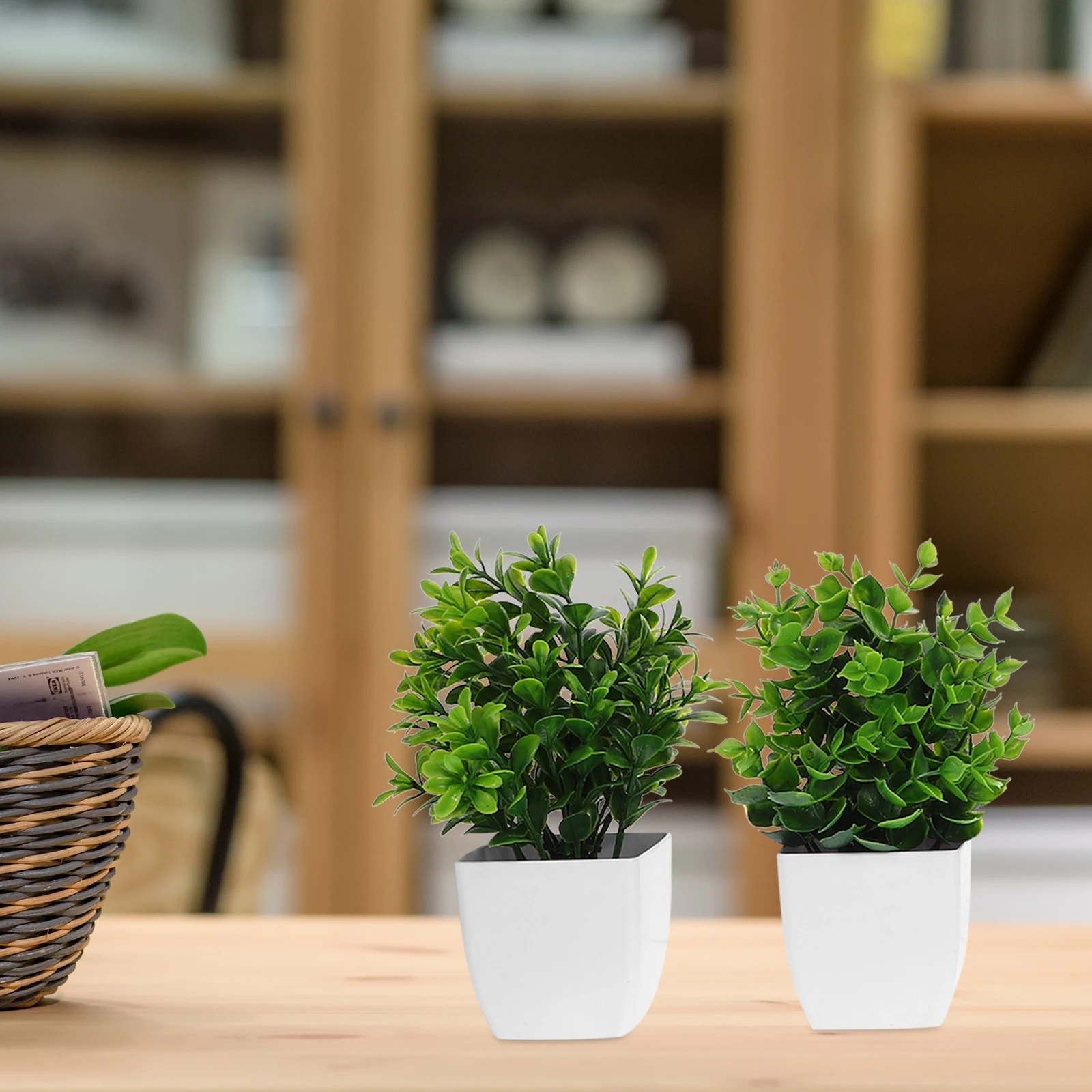 

4 Pcs Artificial Plants Simulated Potted Faux Green naments Small Bonsai Home Decor Indoor Living Room Kitchen Desktop Greenery
