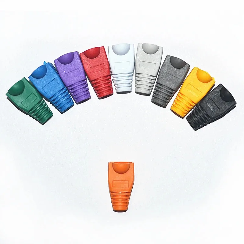 20pcs RJ-45 CAT6 CAT5e Adapter Cap Ethernet Network Cable Connector Plugs RJ45 Caps Cat 5 CAT6 protective sleeve multicolour