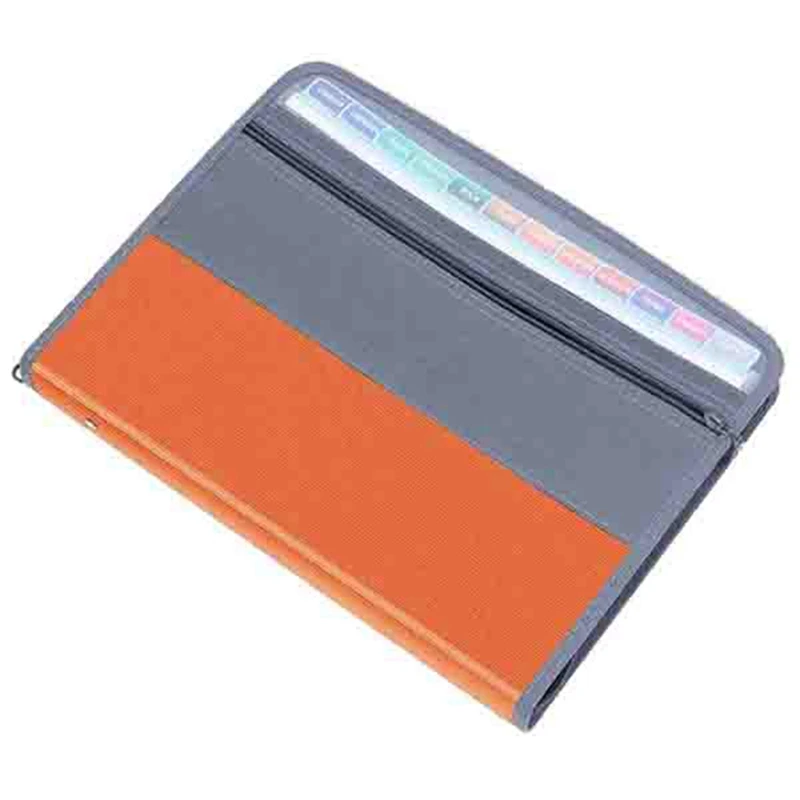 1 Piece 13 Compartments File Folder Organizer File Box Organizer With Zipper , Fit A4 Paper, Banknote, Document Receipt D