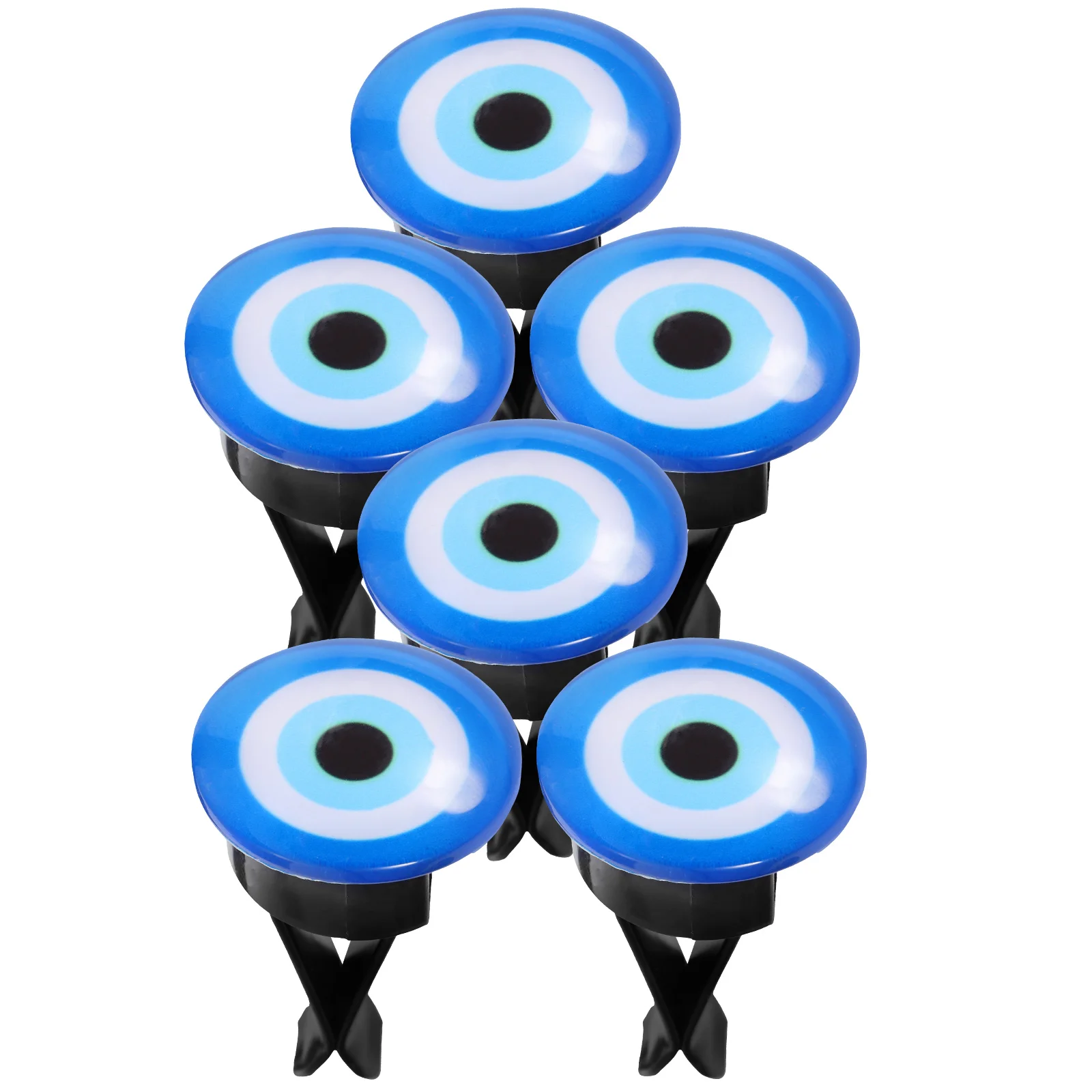 

6pcs Car Air Vent Clips Crystal Evil Eye Blue Aromatherapy Fragrance Ornament Dashboard Decor Car Interior Accessories Non