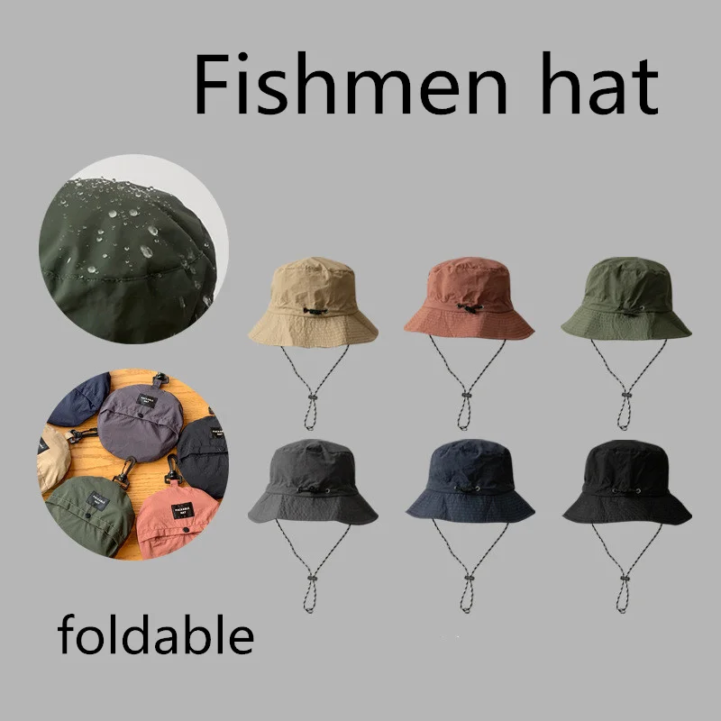 Quick-Drying Fisherman Hat Can Be Stored Bag Basin Hat Summer Thin Waterproof Outdoor Hiking Hat Men's Visor Hat Children