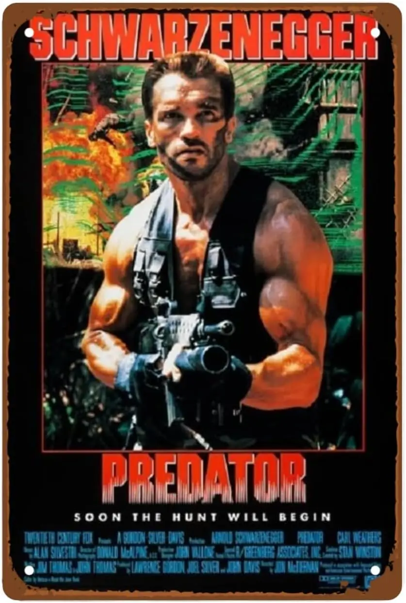 المفترس فيلم رجل الكهف ديكور كلاسيكي 80s ريترو ملصق جدار معدني تين تسجيل هدية زينة خمر ؛