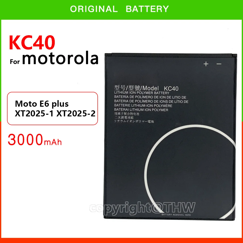 100% Original 3000mAh Genuine KC40 for Moto E6 plus XT2025-1 XT2025-2 Replacement Phone Batteria Battery In Stock Batteries