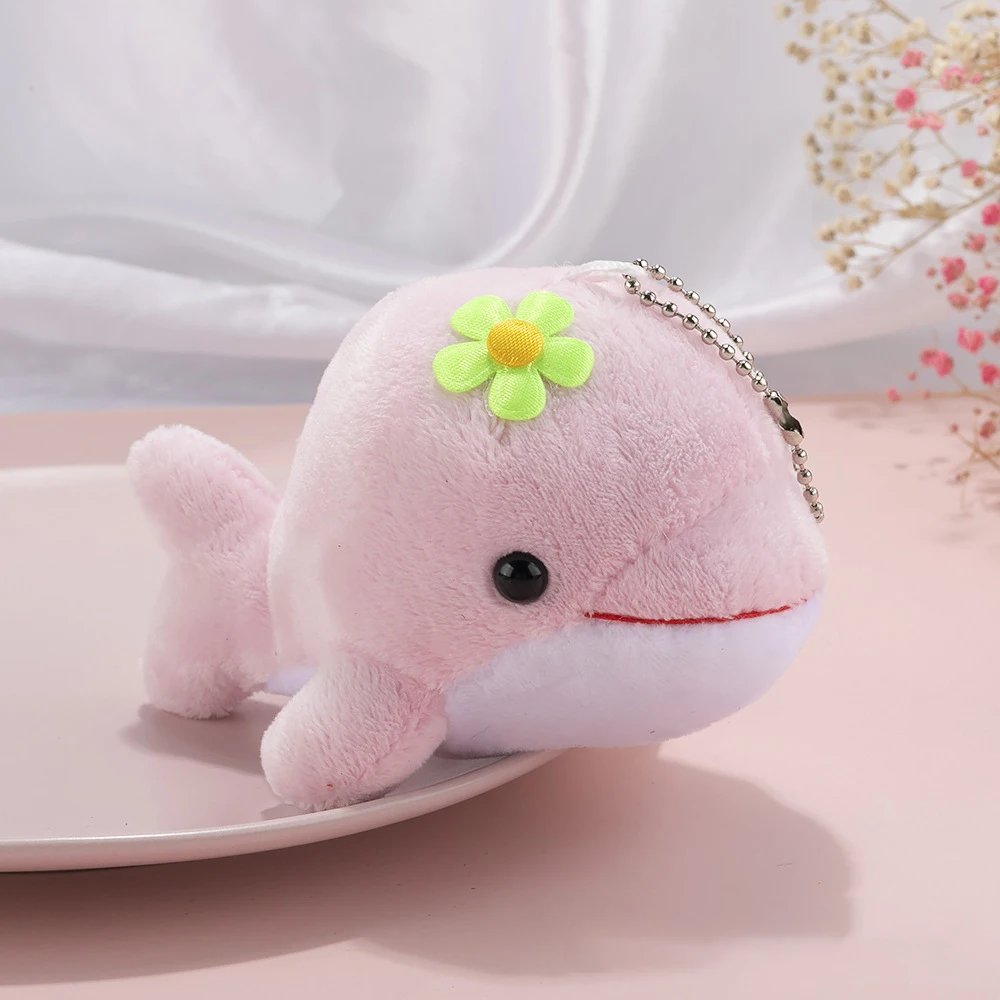 Bonito mini golfinho brinquedo de pelúcia kawaii pequenos encantos pingente chaveiro saco decoração acessórios festa berloque presentes aniversário para criança