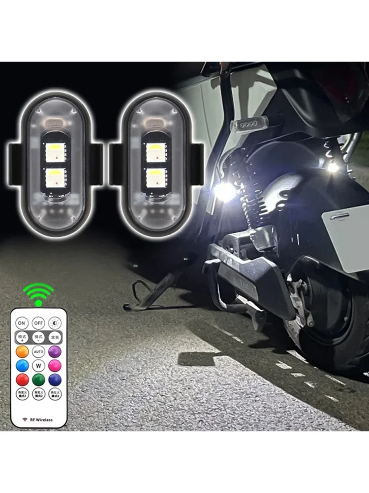 AliExpress NONE 1-6PCS Wireless LED Drone Strobe Light for Motorcycle Car Bike Remote Control Warning Light Indicator Light USB Charging 8Colors