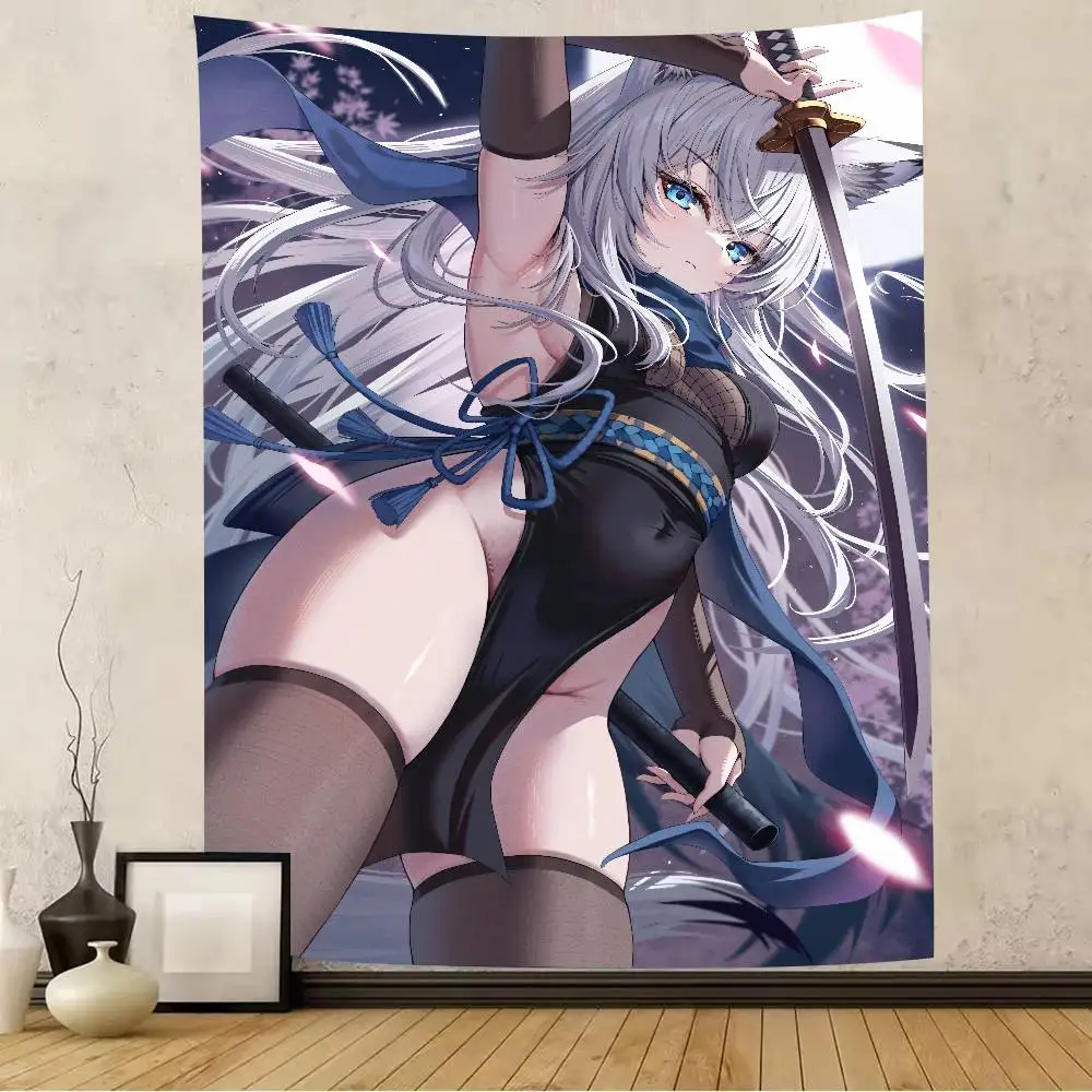 TOP Azur Lane Cute KAWAKAZE Tapestry Decoration Bedroom Dormitory Background Cloth Holiday Home Party Living Room Club Tapestry