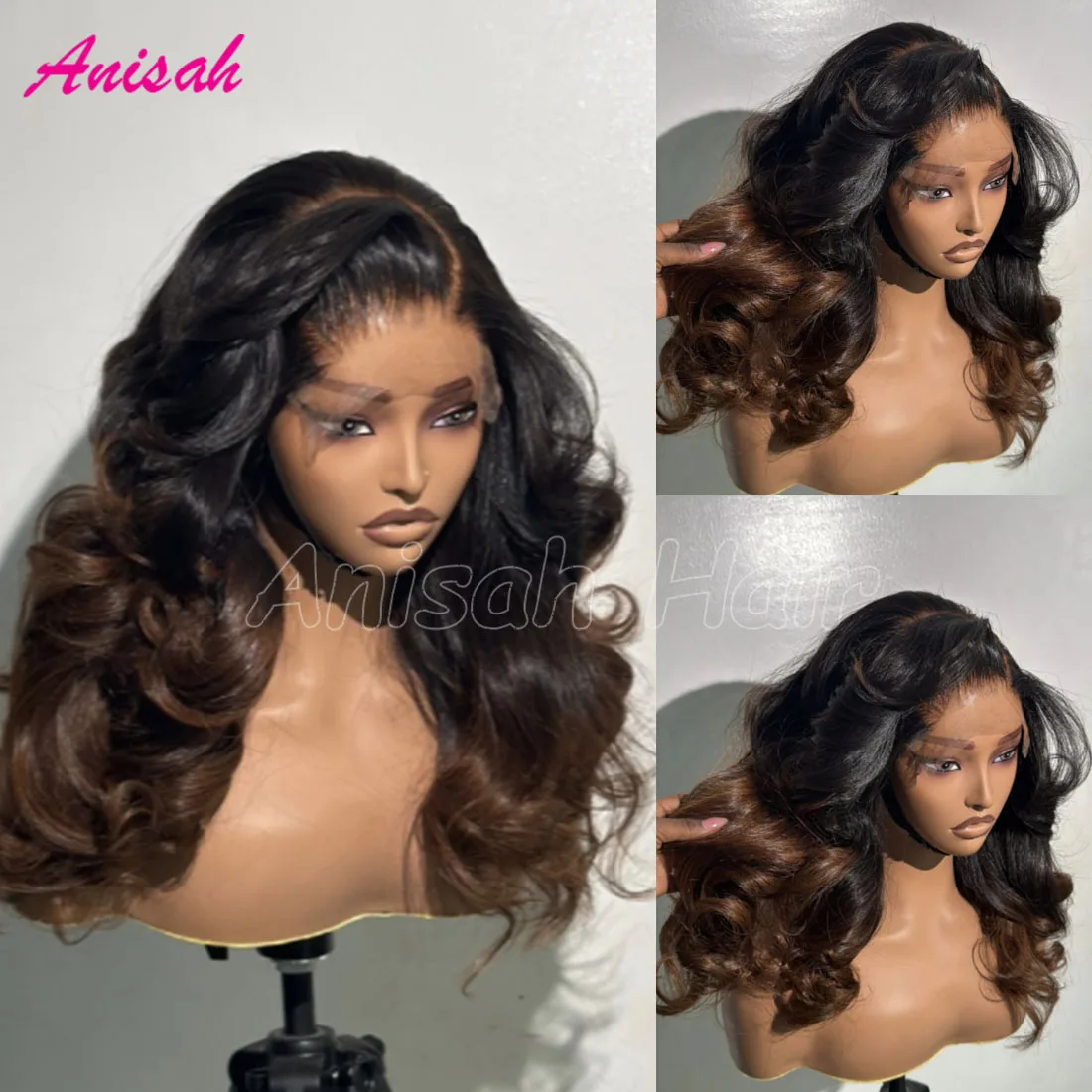 

Ombre Wavy Human Hair Wig Ombre 13x4 13X6 Loose Wave Lace Frontal Wig 100% Glueless Human Hair Wigs Pre Plucked for Women