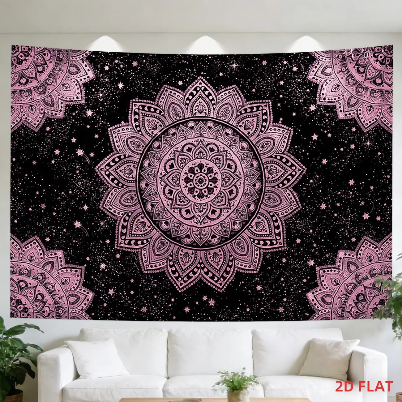 VIKAMA Lunar Phase Tapestry - Astrology Celestial Wall Decor - Sacred Geometric Pattern Room Decoration