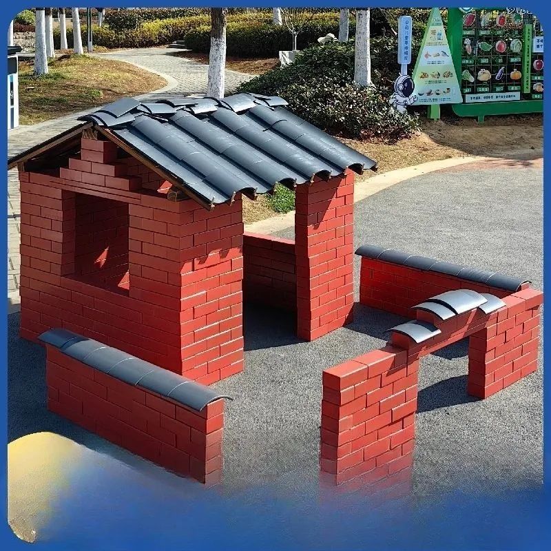 

Outdoor Red Brick Building Block Anji Game Bricklaying Toy Construction Area Building Block Master