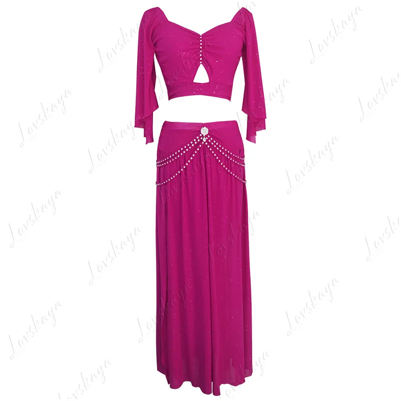 Костюм для практики танца живота, сексуальный и тонкий костюм для выступлений, костюм из горячей ромбовидной сетки