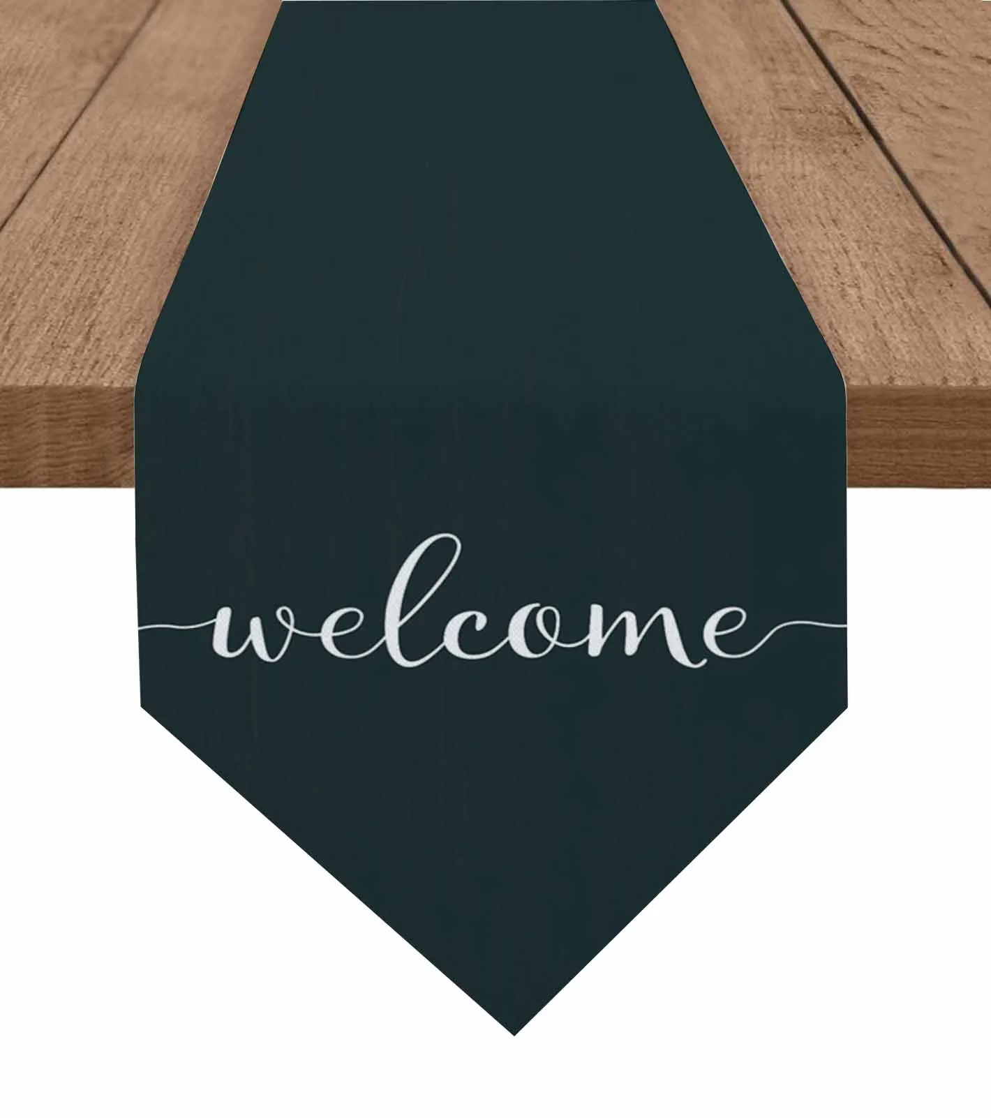 

Simple Welcome Table Runner Cotton Linen Wedding Table Decor Tablecloth Kitchen Decor Table Cover