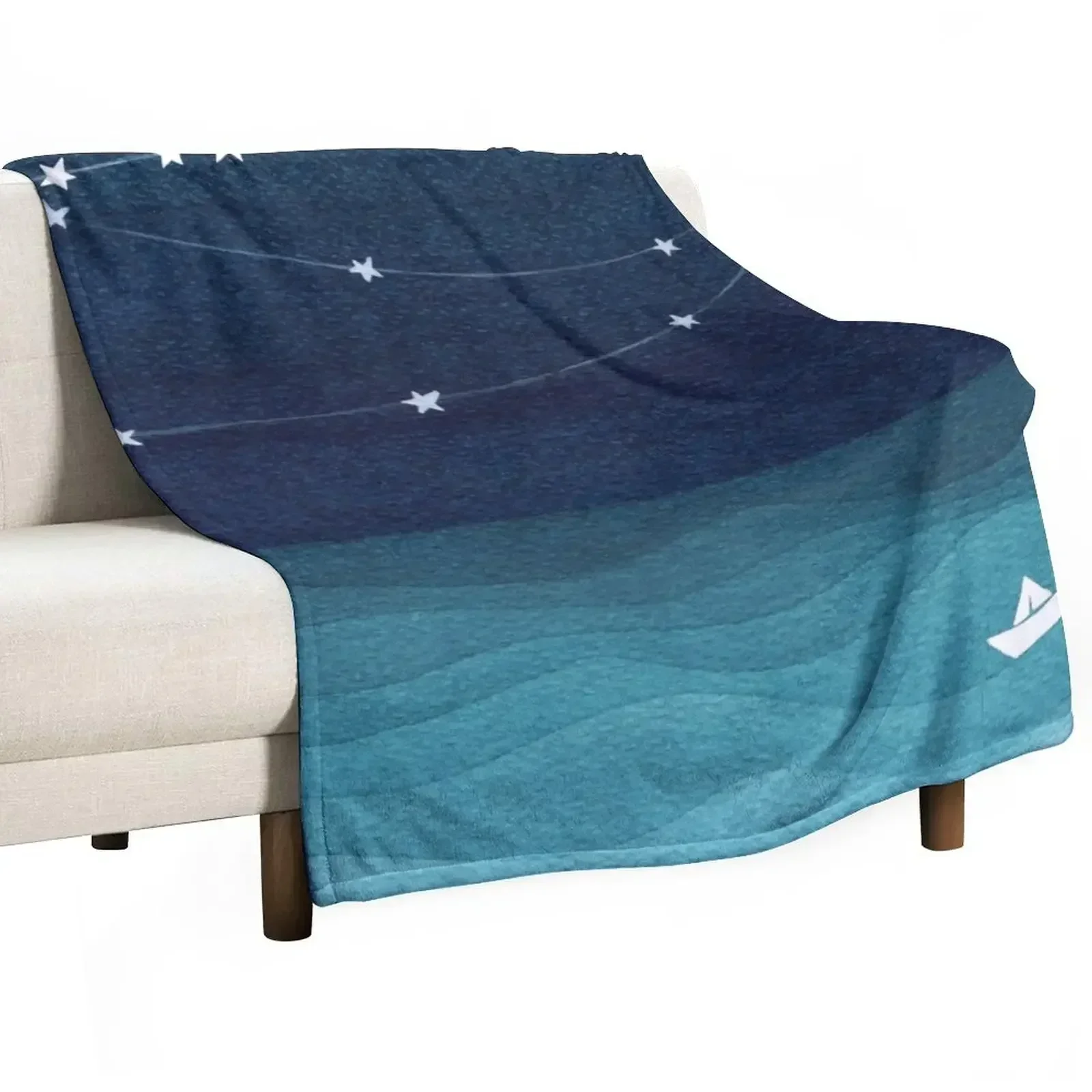 

Garland of stars, teal ocean Throw Blanket Bed Fashionable Soft for babies Blankets