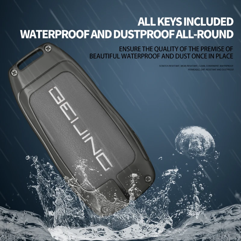 Zinc Alloy Car Key Case Cover for Baic x55 x35 x75 ii evo 5 Beijing bj40 bj80 u7 x7 Protector Key Shell Car Accessories