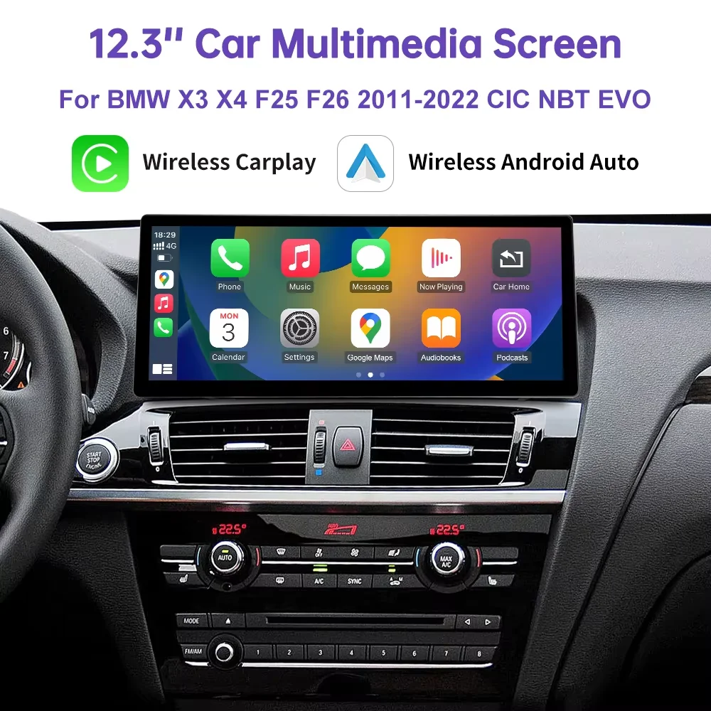 Schermo Touch Screen Road Top Linux per BMW X3 F25 X4 F26 2011-2022 Sistema CIC NBT EVO Wireless Carplay Android Auto Player