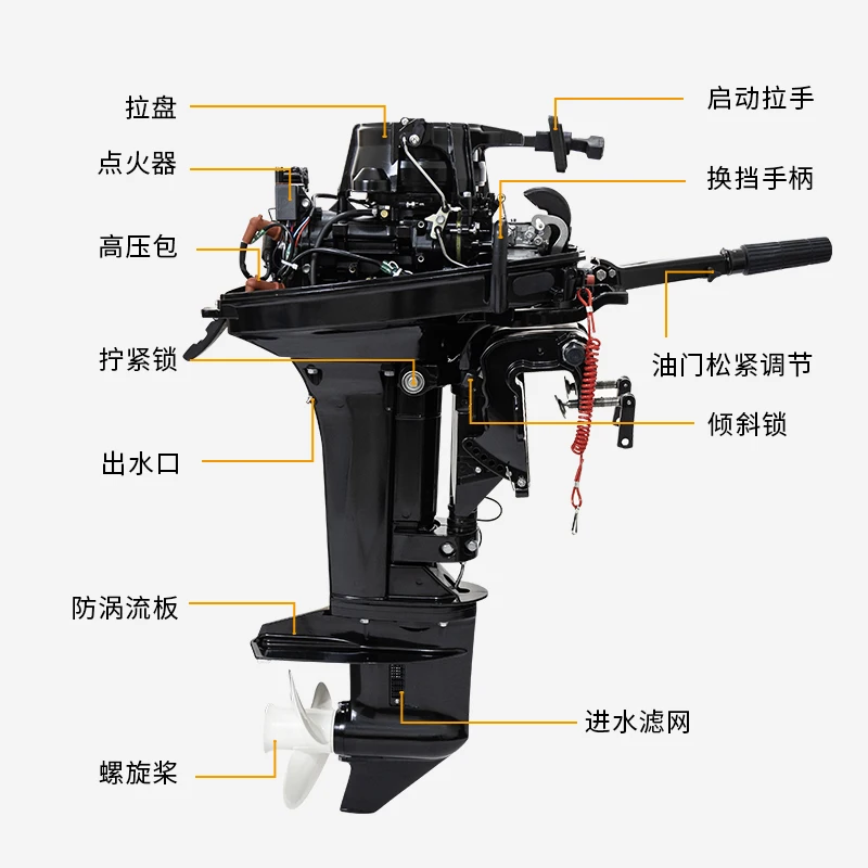 Outboard Motor Hangkai 2 Stroke 25HP Water Cooling Outboard Motor Marine Engine for Sale Boats Ships 2Stroke Boat Engines 25 hp