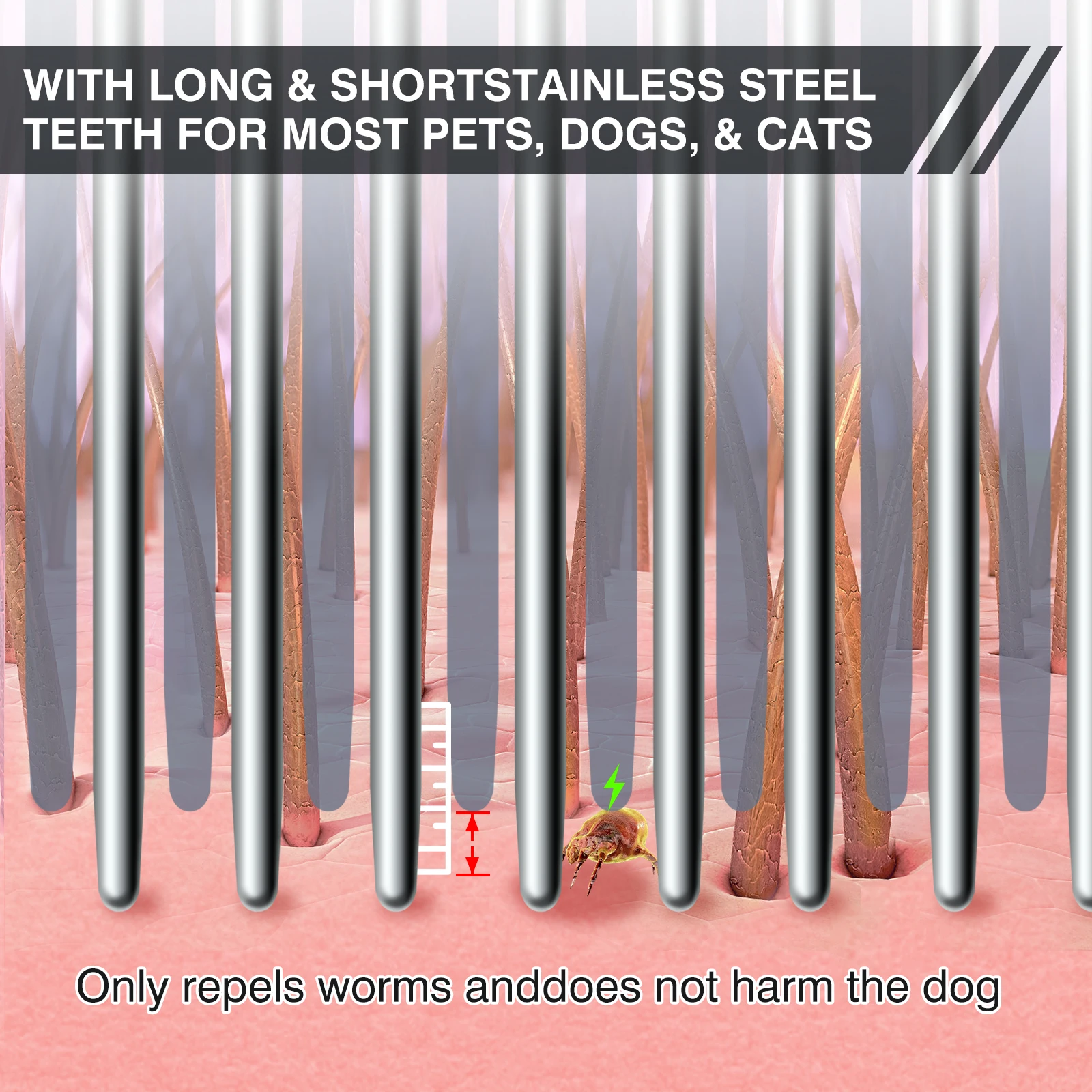 Pet Tool Electric Dog Brush Fine Tooth Grooming Tool Head Lice Comb Flea Comb for Dogs and Cats