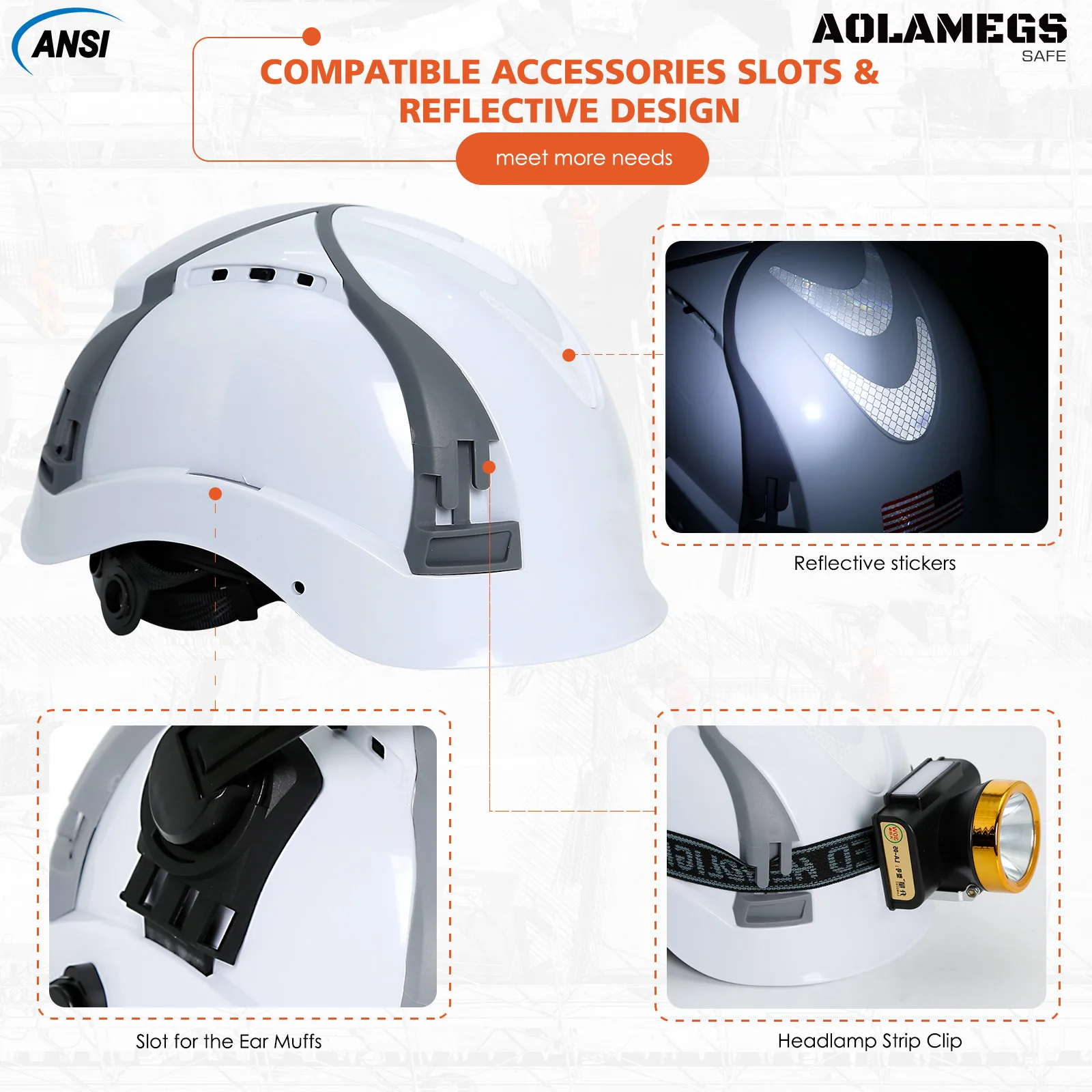 Casco de seguridad CE industrial con ranuras de ventilación ajustables - imagen 3