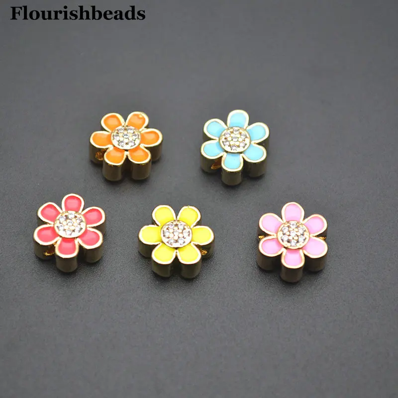 

10pc Colorful Enamel Metal Sun Flower Star Spacer Jewelry Loose Beads DIY Bracelet Necklace Making Supplies