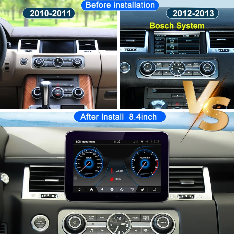 For Land Rover Range Rover Sport L320 2010-2013 Android 13 Car Radio Multimedia Video Multi Player GPS Navigation 8.4-inch