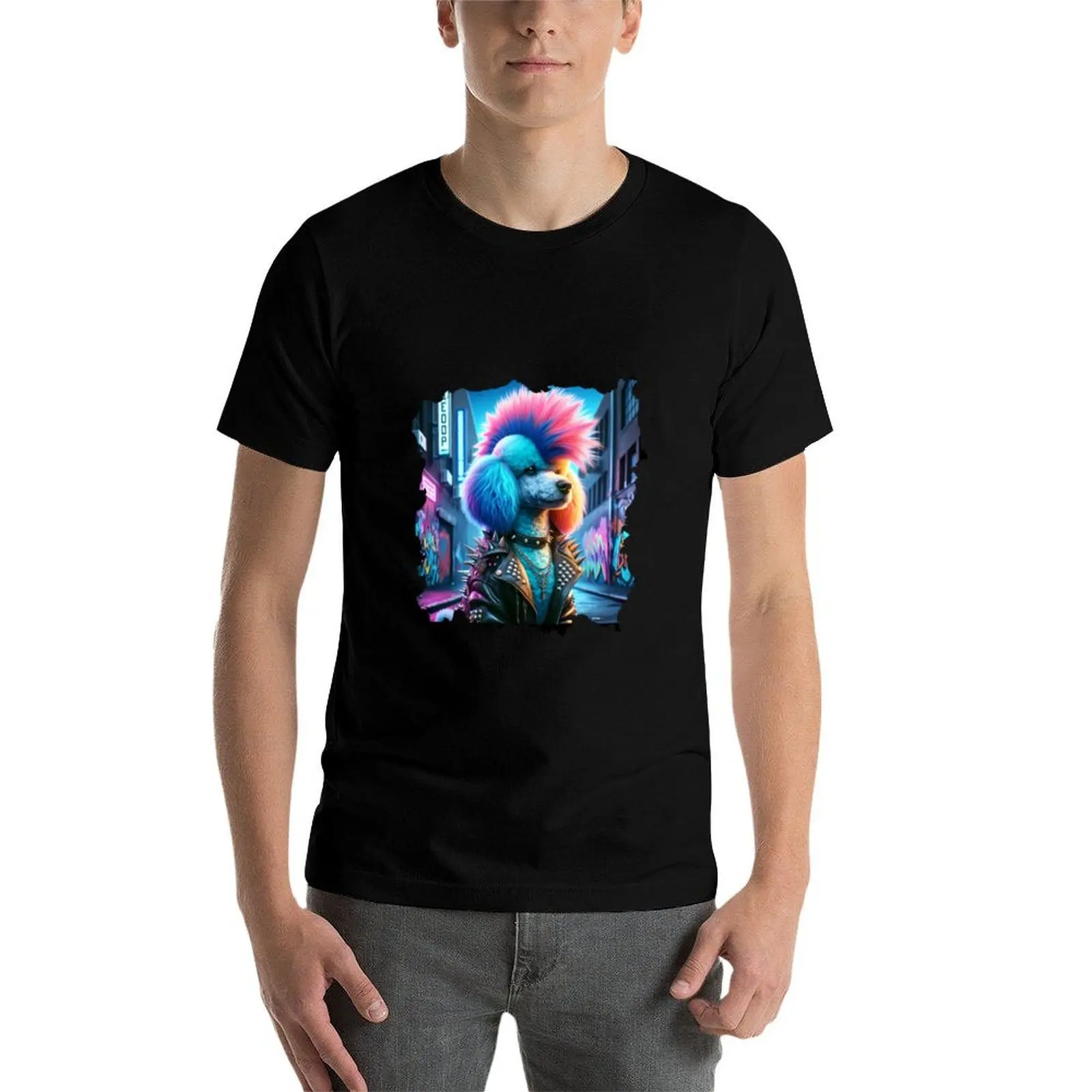 Punk Poodle T-Shirt Utility Work Short Sleeve Top T-Shirt view 4