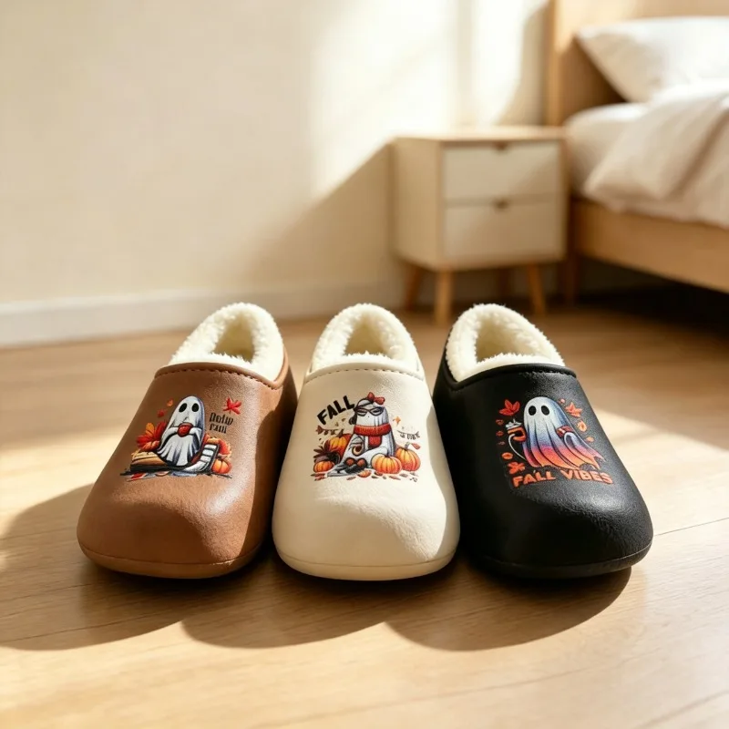 Kids Warm Shoes for Halloween Children Slippers Outdoors Comfortable 2026 Winter New Boys Girls Flat Shoes Non-slip