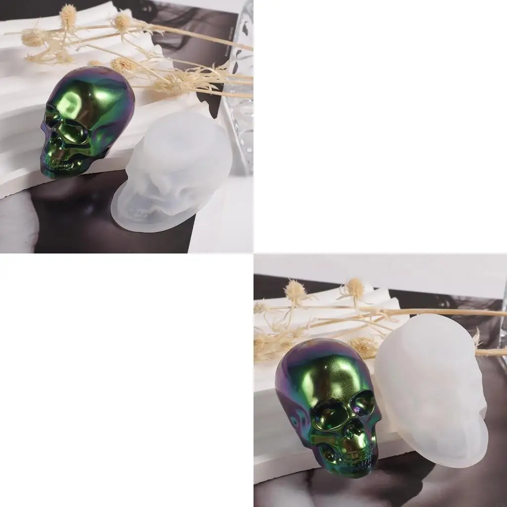 195C Skull Molds for Epoxy Resin Casting 3D Skeleton Silicone Mold Halloween Decor