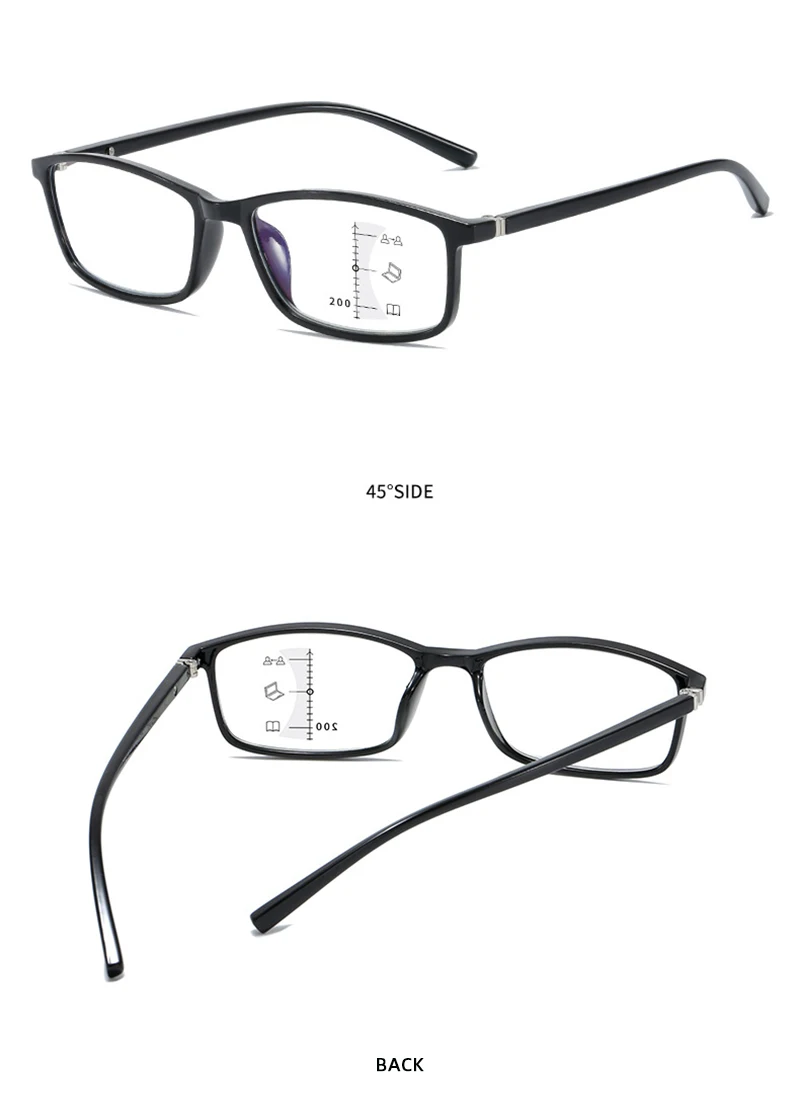 Ultraleichte, kleine Rahmen-Retro-Progressive-Multifokal-Lesebrille, blaues Licht blockiert Nah-Fernsicht-Anti-Augen-Brille – Detail 13