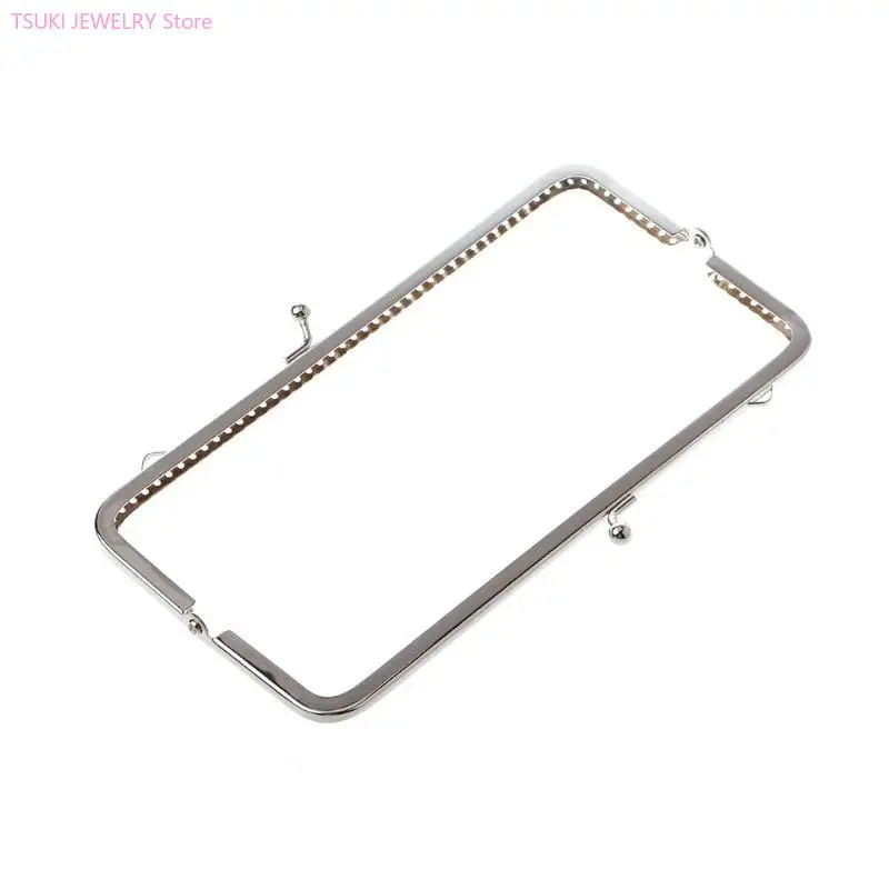 

62KE 1PC Square Metal Frame Kiss Clasp For Handle Bag Purse Accessories DIY 18cm