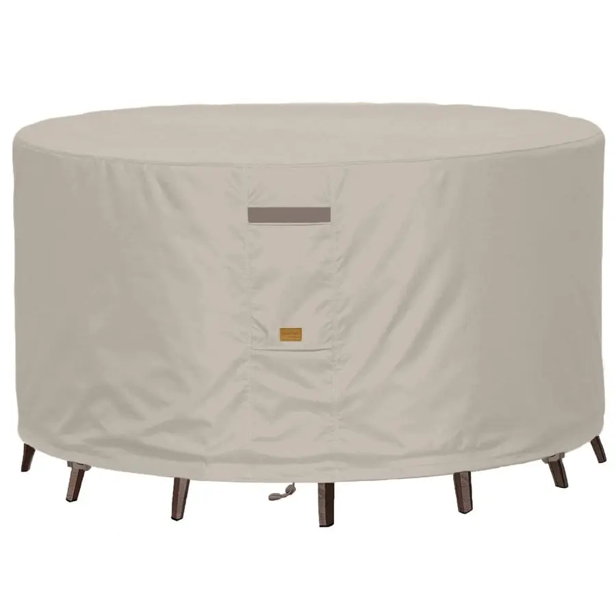 

Heavy Duty Waterproof Patio Furniture Covers,Fade Resistant Round Outdoor Table and Chair Covers Round 84 Diax28 H Beige