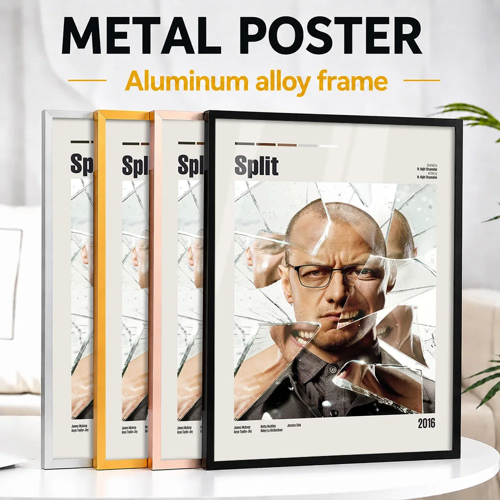 Split Movie Framed Aluminum Metal Poster Customized Screen Tribute Wall Art Perfect In Entertainment Lounge For Story Lovers