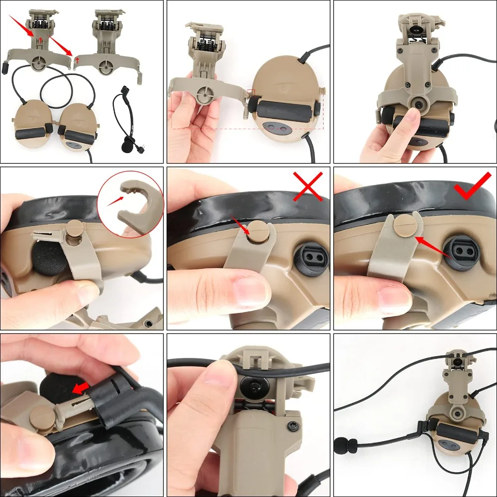 Hearangel ARC レールアダプターアクセサリー Comta ii Comta iii タクティカルヘッドセット用 ARC レール取り付け用アップグレードバージョン