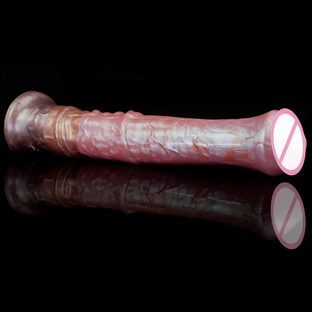 Anal Plug Masturbate Long Realistic Horse Dildo With Sucker Silicone Colorful Animal Penis Fantasy Sex Toys Shop For Men Women