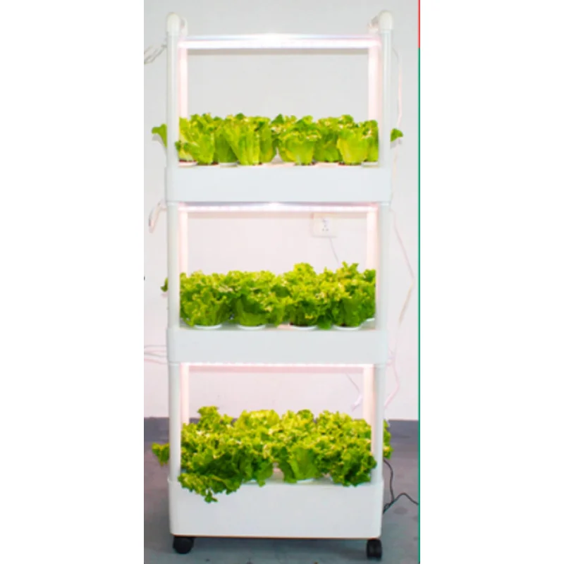 NFT Hydroponic Growing Systems with Light, 3 Layers, 42 Holes, Home Use, Vegetable Planter Kits