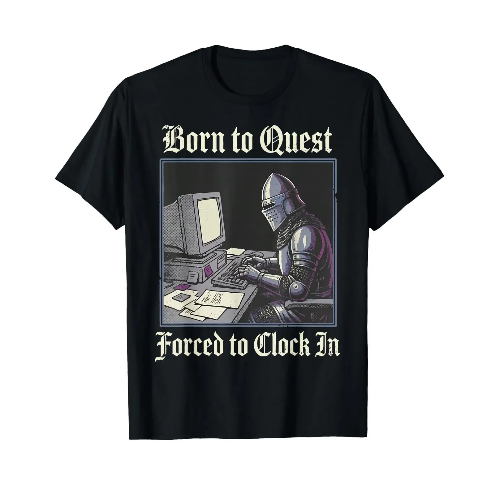 Camiseta Born to Quest Forced Clock In vintage lavada, ligeiramente elástica, confortável, estilosa, streetwear, com estampa gráfica, macia, masculina