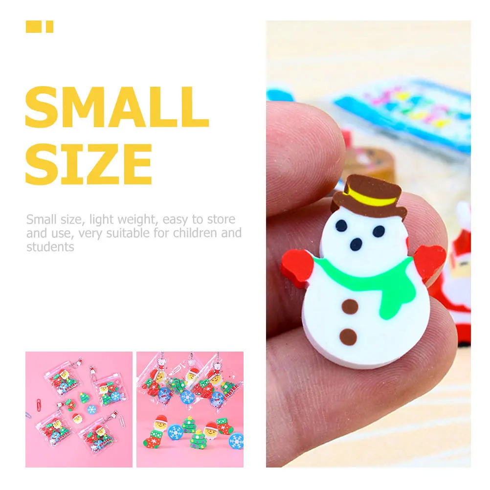 

40Pcs Fun Christmas Tree Erasers Small Portable Erasers for Kids Non-Toxic Student Stationery Wear-Resistant Drawing School