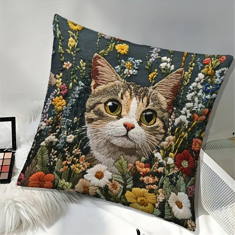 1 قطعة وسادة القط المعاصرة يغطي غرفة نوم مريحة أريكة ساحة المخدة غرفة المعيشة كرسي وسادة تغطي ديكور المنزل هدية ﻿